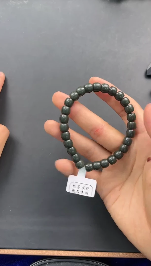 未镶嵌手串和田玉柠**条和田沙枣青手串卡8微色差