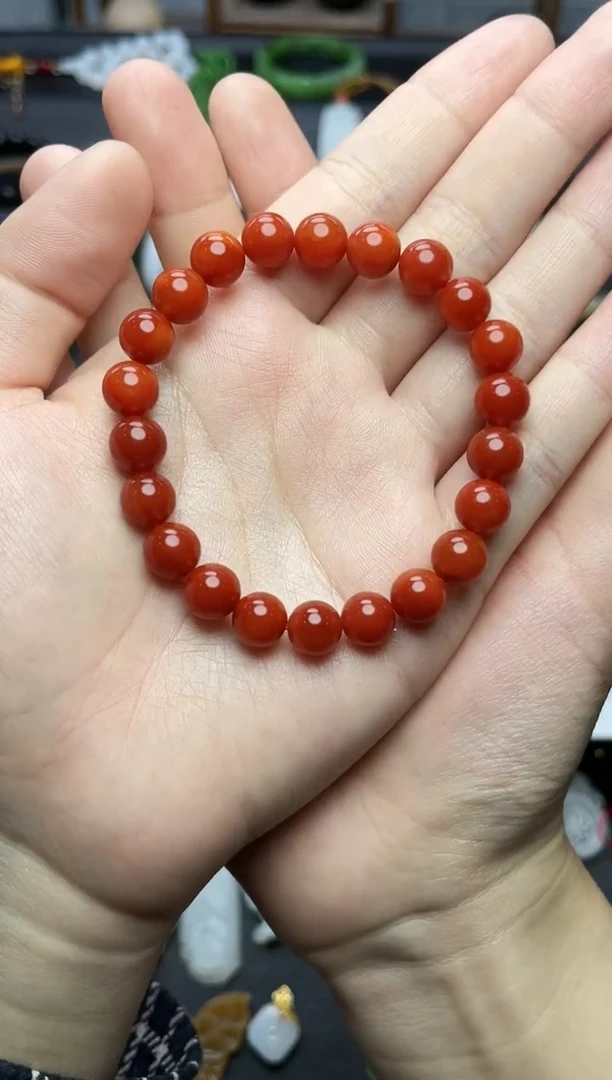 未镶嵌手串南红玛瑙圆珠手串06