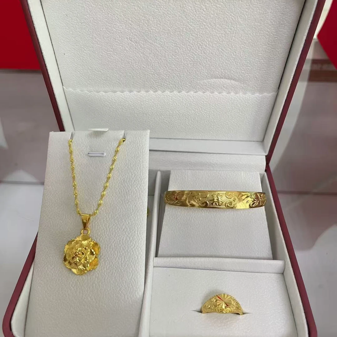 合金项链 （拍一发三）牡丹花锁骨项链首饰精美古法可调节龙凤呈祥