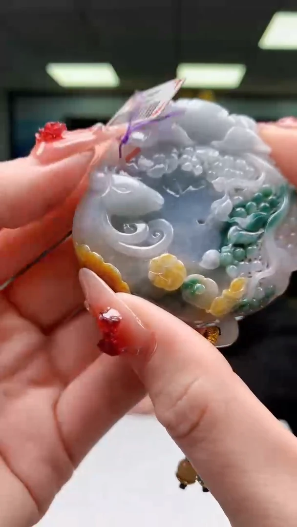 【闪购商品】定制翡翠未镶嵌1052ry-毛货挂件54