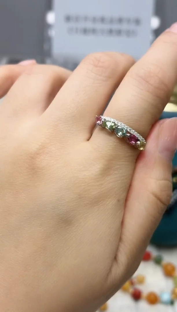 银S925镶嵌戒指碧玺281BJ1213产品一个（多样性）