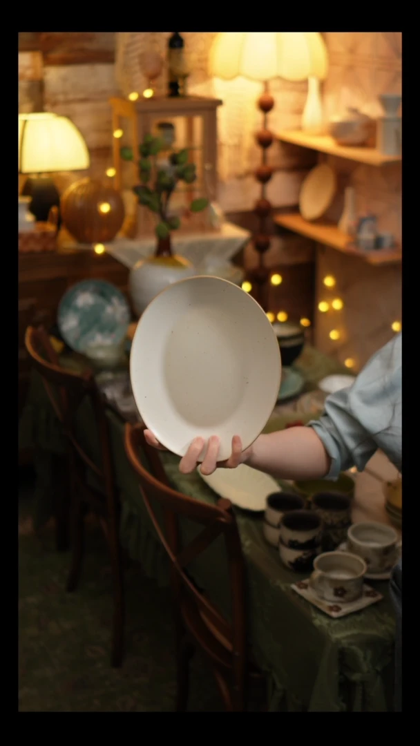 瓷片雾里工作室 椭圆盘1个