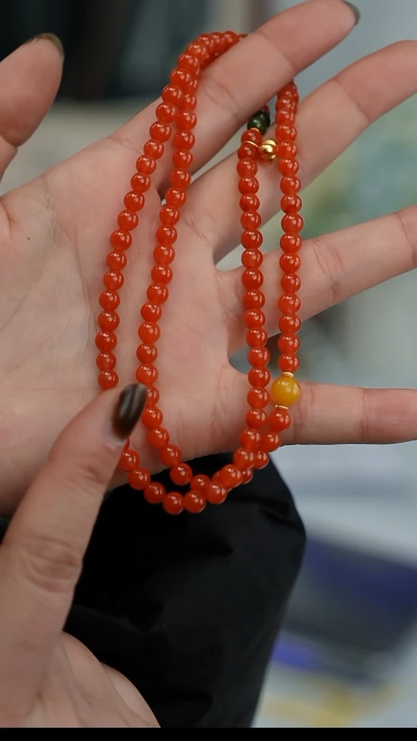 【闪购商品】南红玛瑙项链合金项链 5mm