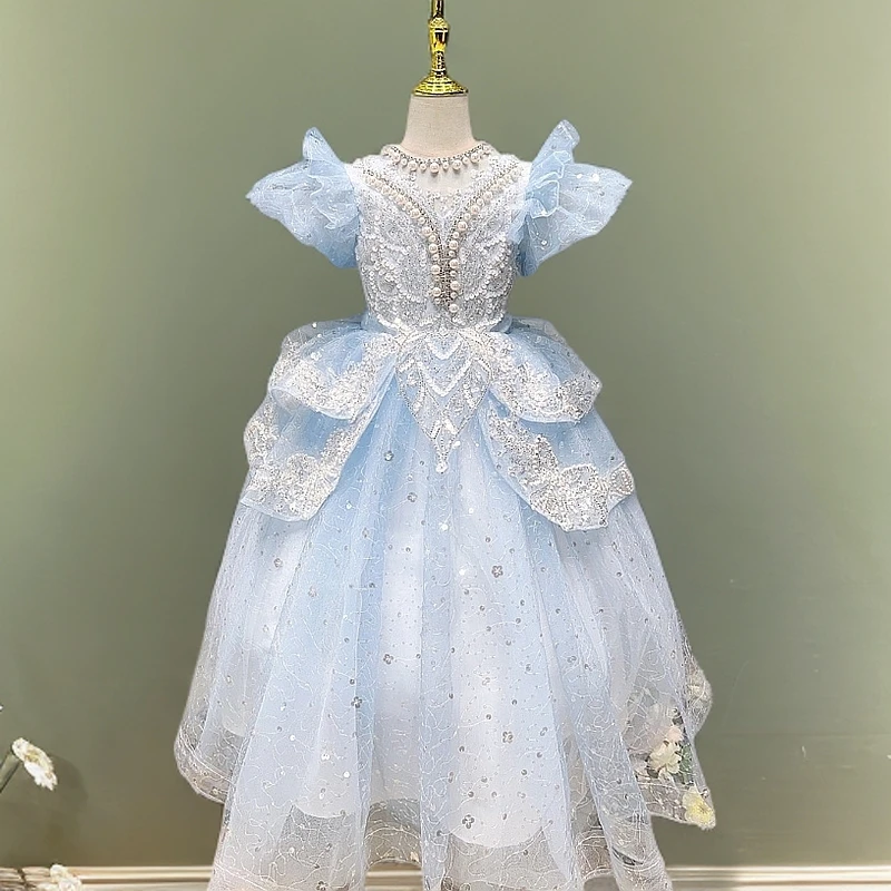 连衣裙儿童裙子女童公主裙洋气服装泡泡袖021