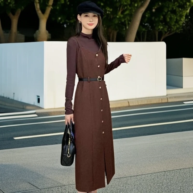 2829#【木兮兮专属】2025年春夏季新款显瘦百搭收腰休闲时尚连衣裙