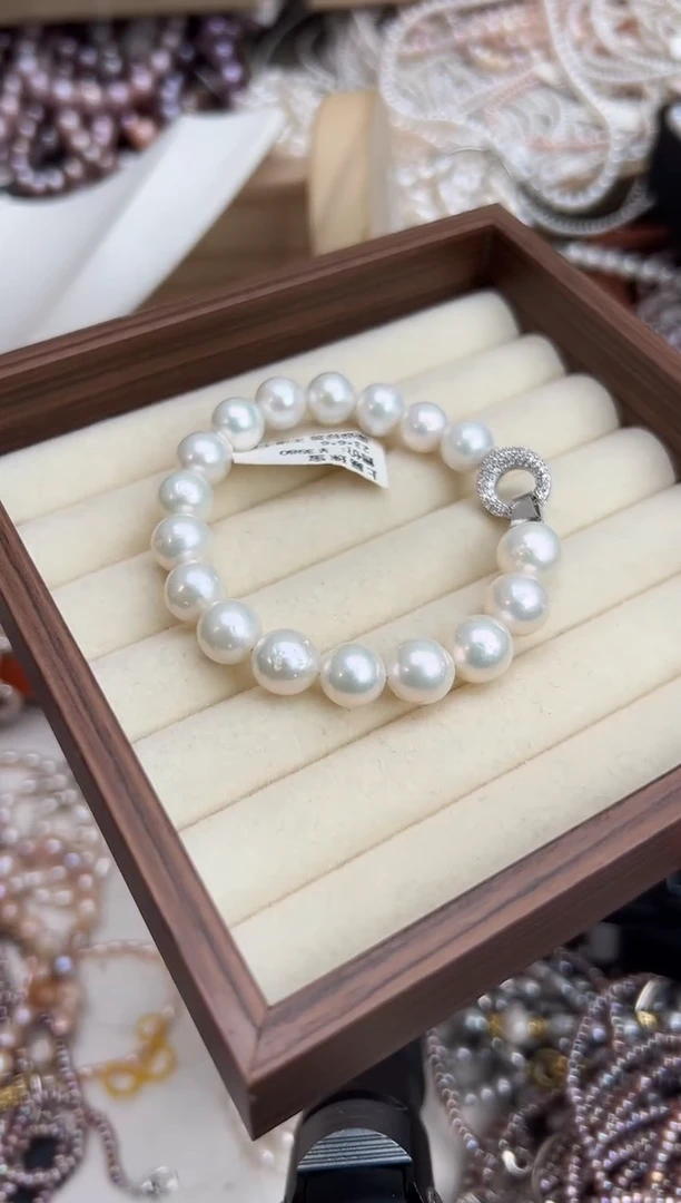 未镶嵌37淡水珍珠爱迪生*强光珍珠手链10mm左右