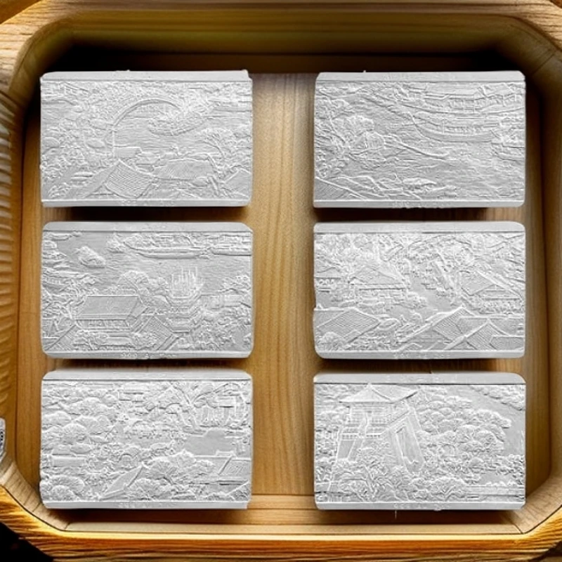 1998年古代名画清明上河图长方形纪念银币2盎司6枚 文玩探宝