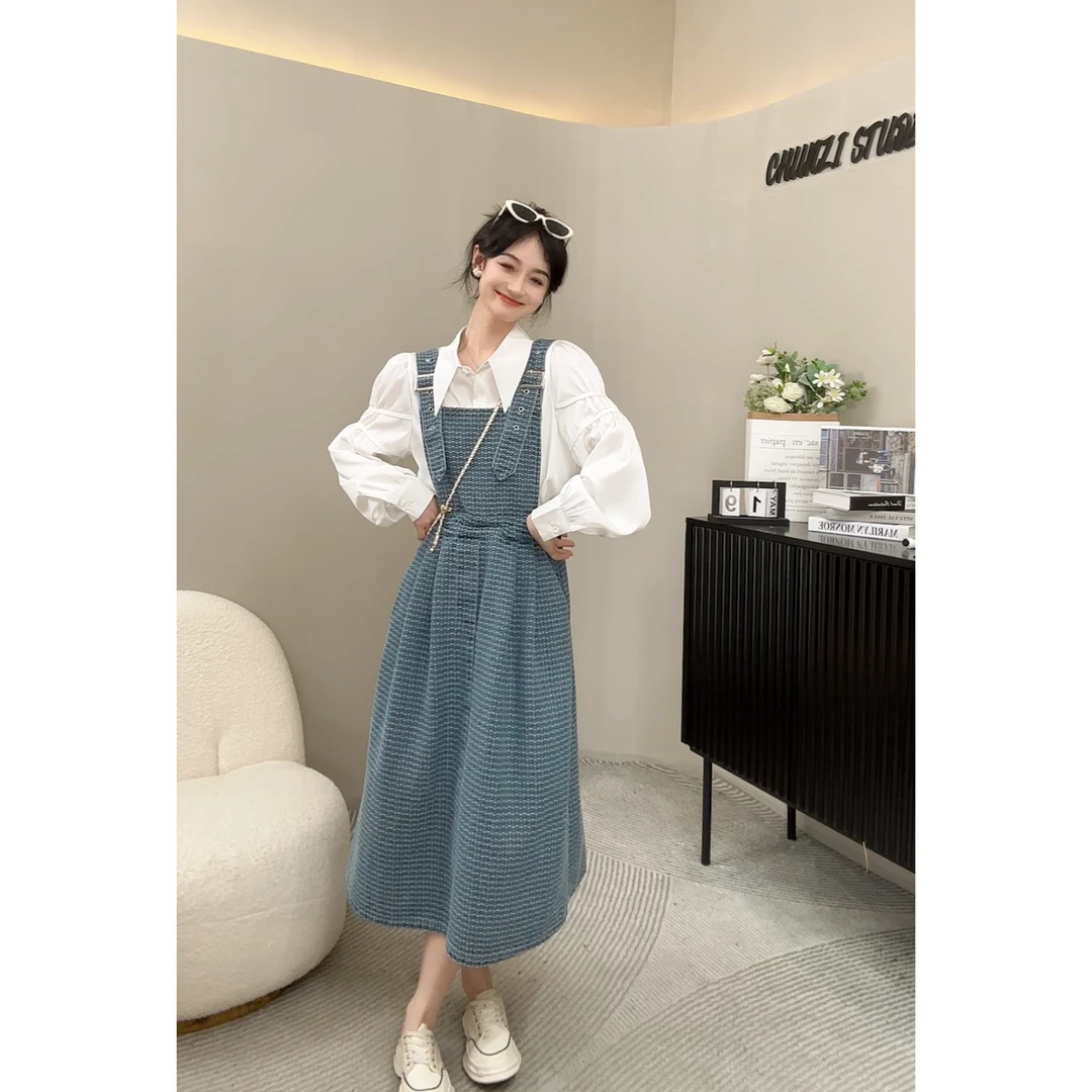 时尚复古气质显瘦A字牛仔背带裙【10059】