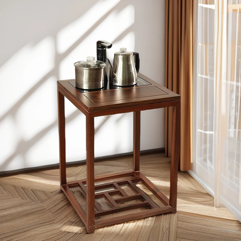 【实木】方形茶水柜现代简约新中式边柜小型茶水柜烧水壶一体阳台