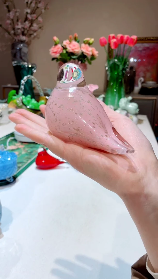 【闪购商品】琉璃手工艺品粉色小鸟