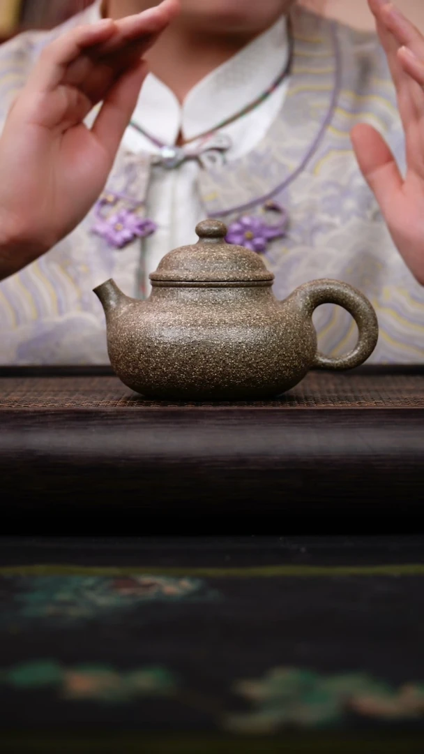 茶壶紫砂8目青玉砂 容天壶