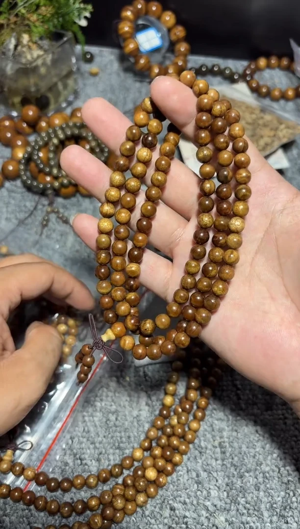金丝楠手串/手链枯木老料0.8多圈花纹款98