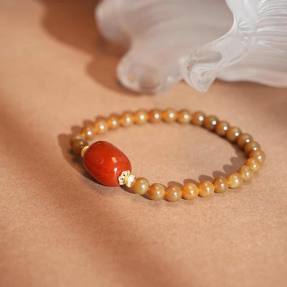 925银亚克力手链 大红枣 自制设计感手串