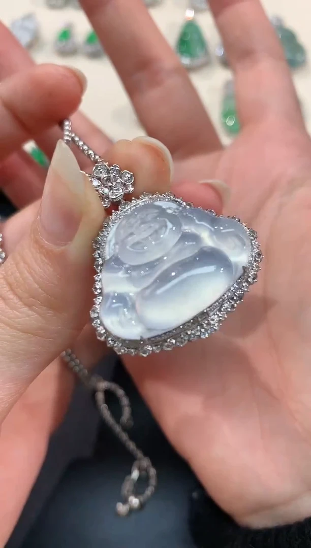 【闪购商品】翡翠吊坠(不含链)18K金镶嵌佛公A85|29800