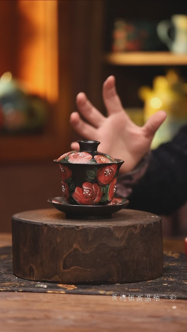 陶瓷景德镇高温釉下手绘陶瓷@L271@