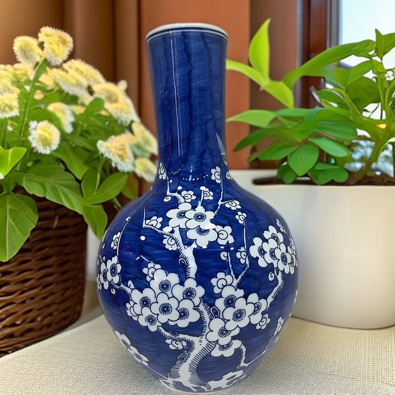 景德镇高温陶瓷摆件花瓶 冰梅瓶