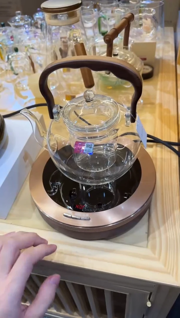 茗凤祥电陶炉X5-胡桃木+山雅壶透明