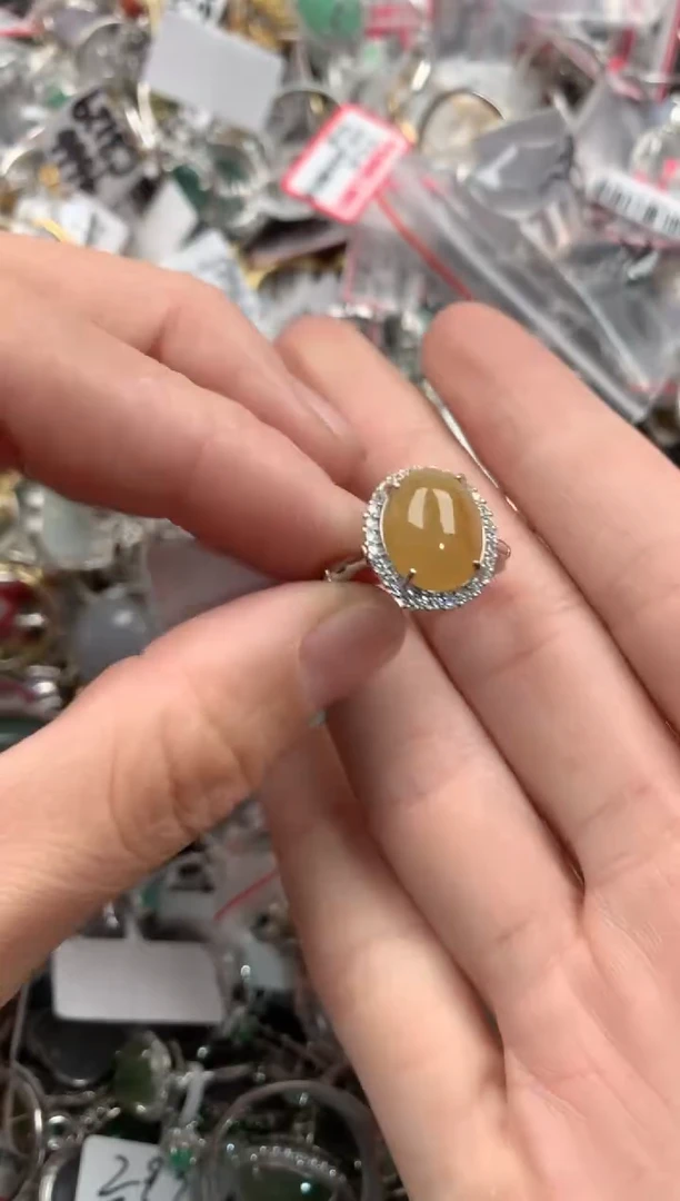 银S925镶嵌戒指翡翠222   9