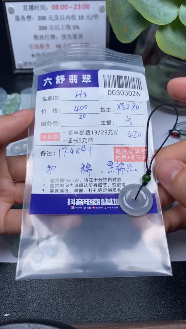 【闪购商品】翡翠吊坠(不含链)未镶嵌D0303026