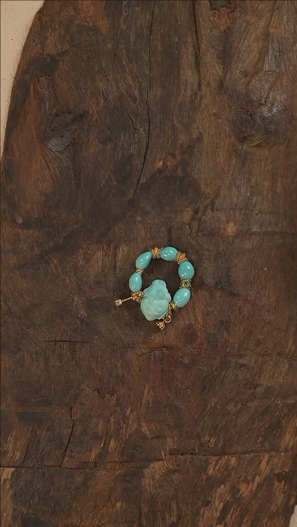 绿松石18K金镶嵌戒指s3885-定制