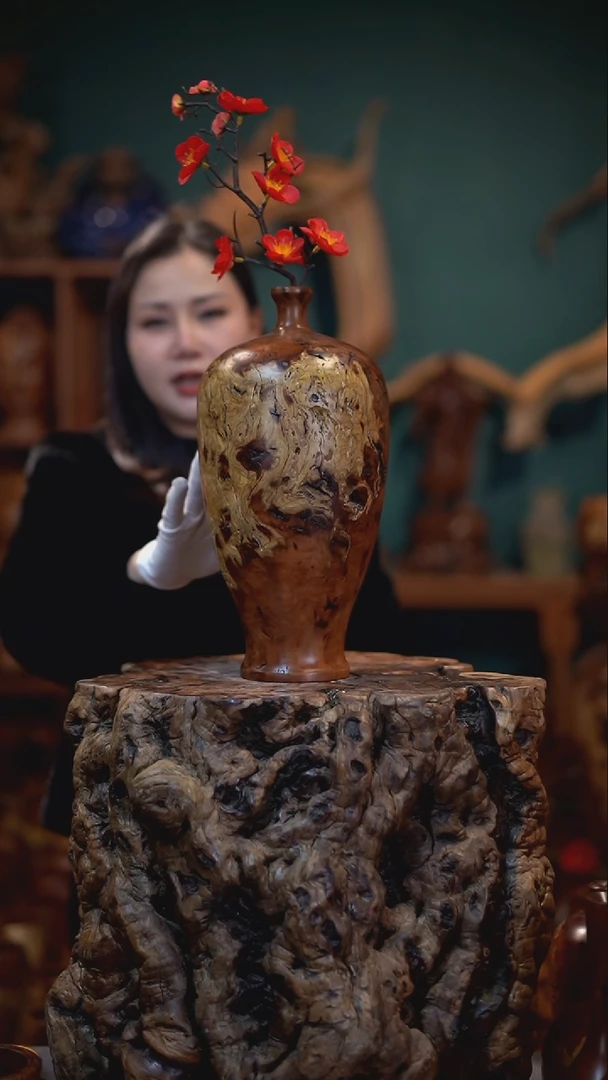 【闪购商品】枣木雷击枣木大梅瓶