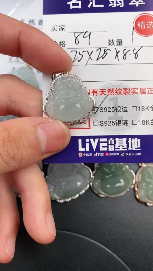 翡翠银S925镶嵌颈饰·