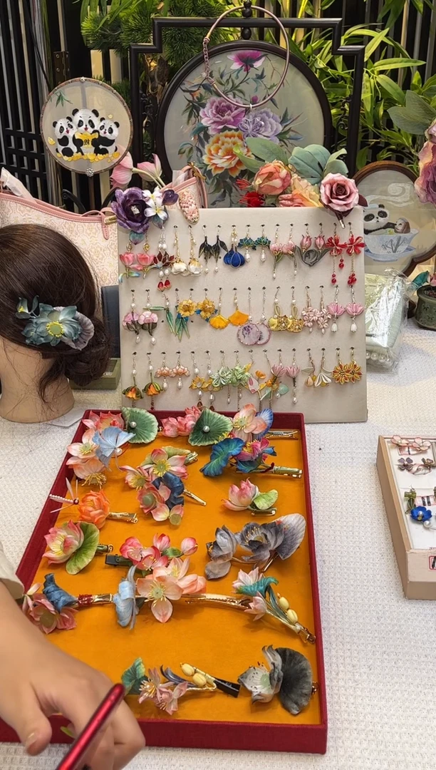 织绣茉**️非遗绒花手工饰品