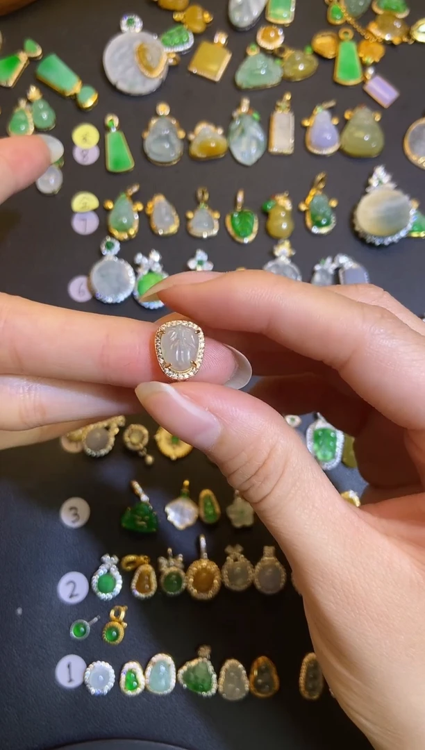 吊坠(不含链)银S925镶嵌翡翠1