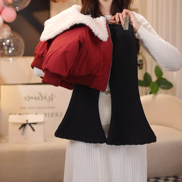 【慧】女童冬款红色棉衣洋气韩版海军领设计童装外套