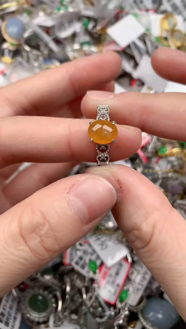 银S925镶嵌戒指翡翠12-12-12       3