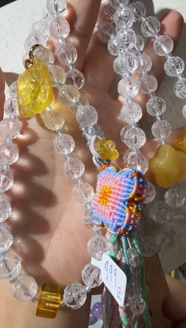 未镶嵌项链蜜蜡蜜蜡水晶项链斜跨