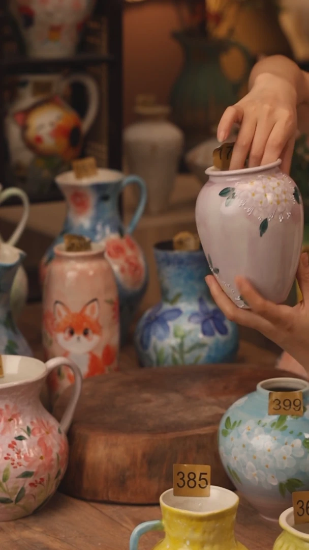 陶瓷172景德镇设计师手作花器摆件侘寂风