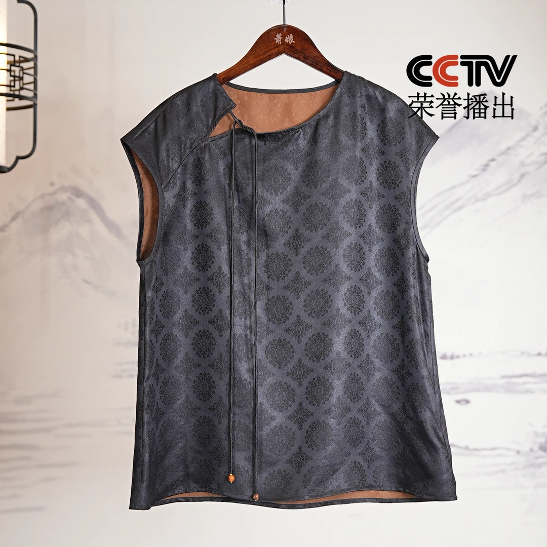 萧娘萧娘【美叙】香云纱上衣女新中式宽松复古时尚桑蚕丝中国风1072