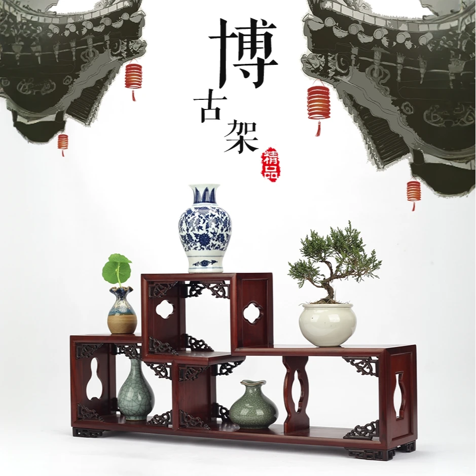 非洲酸枝博古架摆件