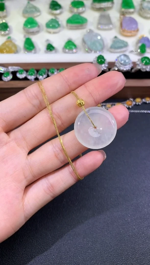 翡翠18K金镶嵌套链套链丨1800+0