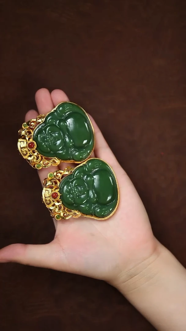 未镶嵌和田玉挂件闪购 佛公一对