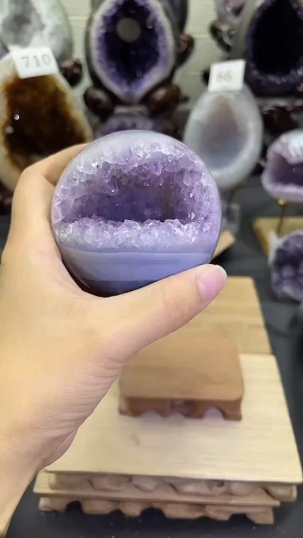 未镶嵌大型摆件（非配饰）紫晶80号开口笑