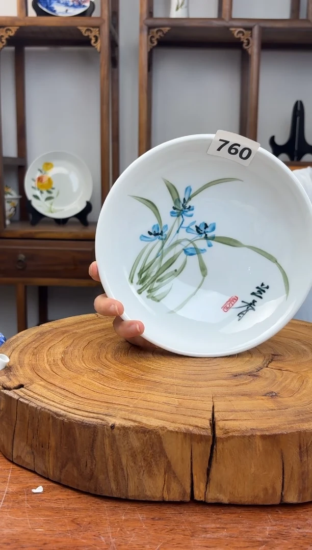 瓷片国韵瓷坊手工手绘圆深盘760