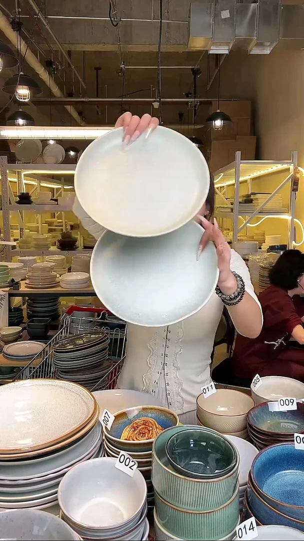 瓷321外贸尾货高温釉下彩陶瓷餐具默认微瑕