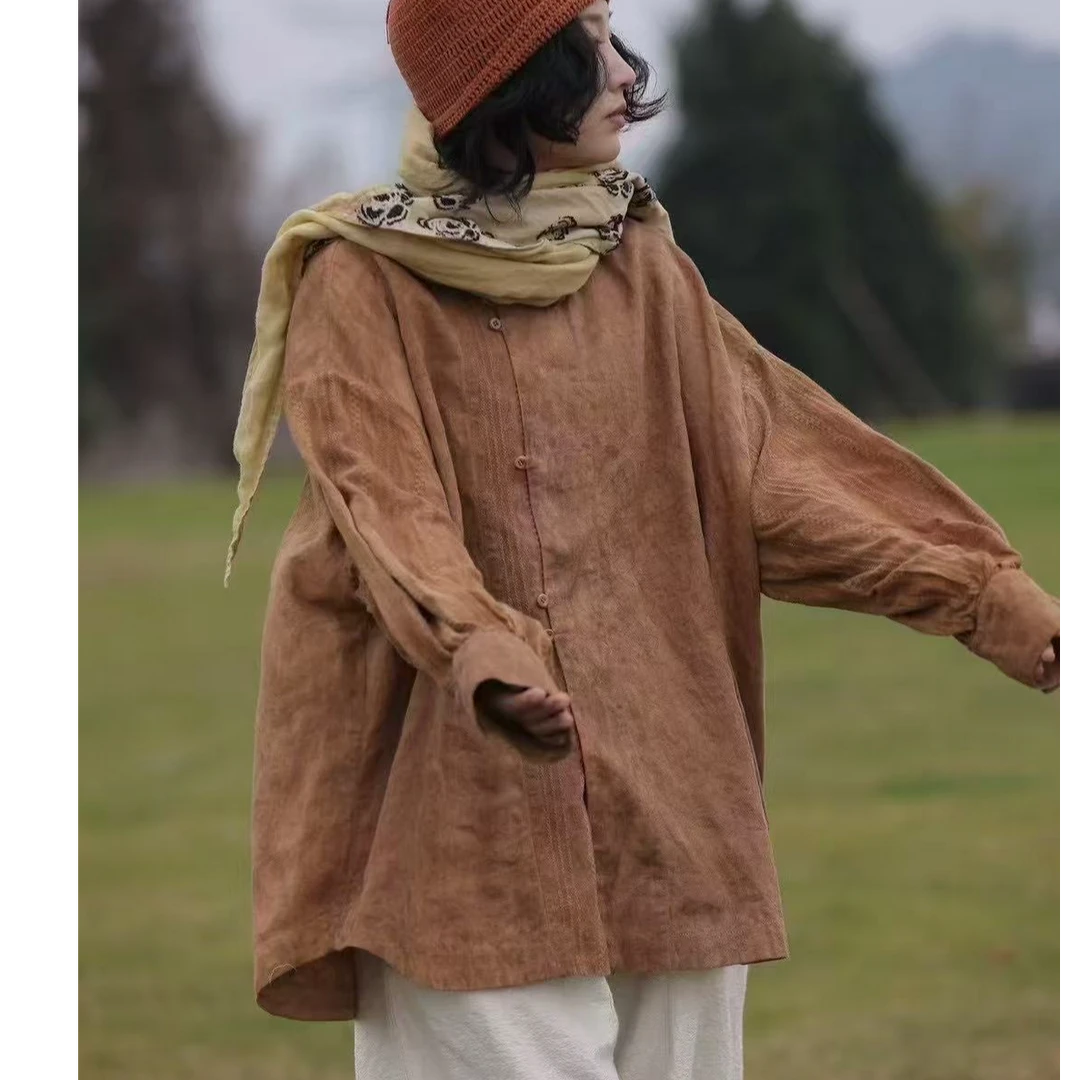 布忘初心分享  古蘭木S3360  【春款】茶染上衣