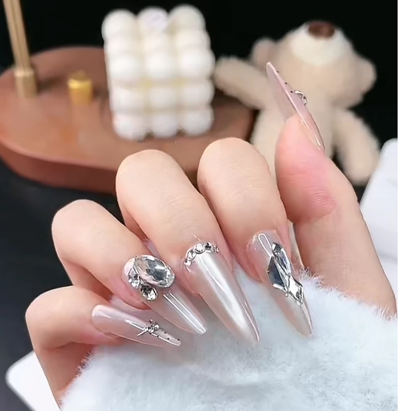 【Enailvis 穿戴甲】鎏金飘带新款高级重工美甲贴