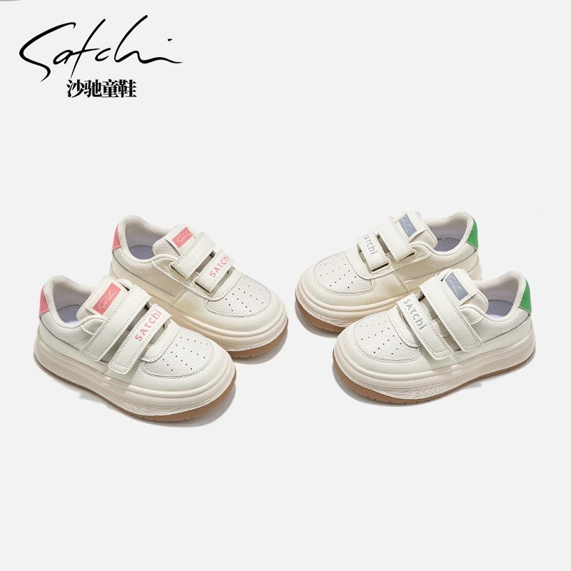 【春款来袭】沙驰2025春款时尚百搭经典小白鞋男女童板鞋25012