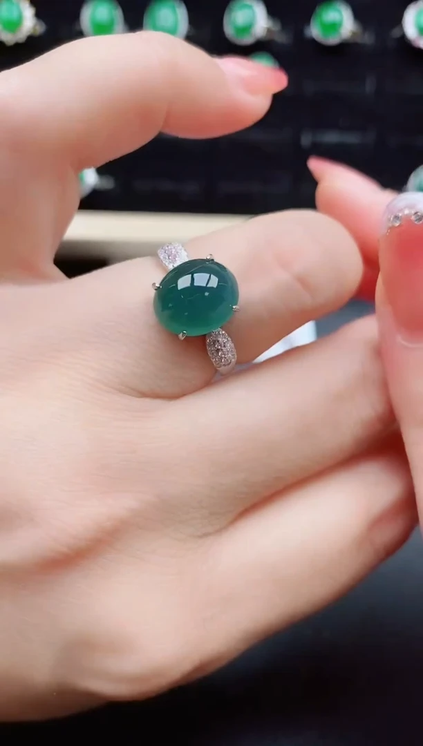 【闪购商品】翡翠戒指银S925镶嵌6586565