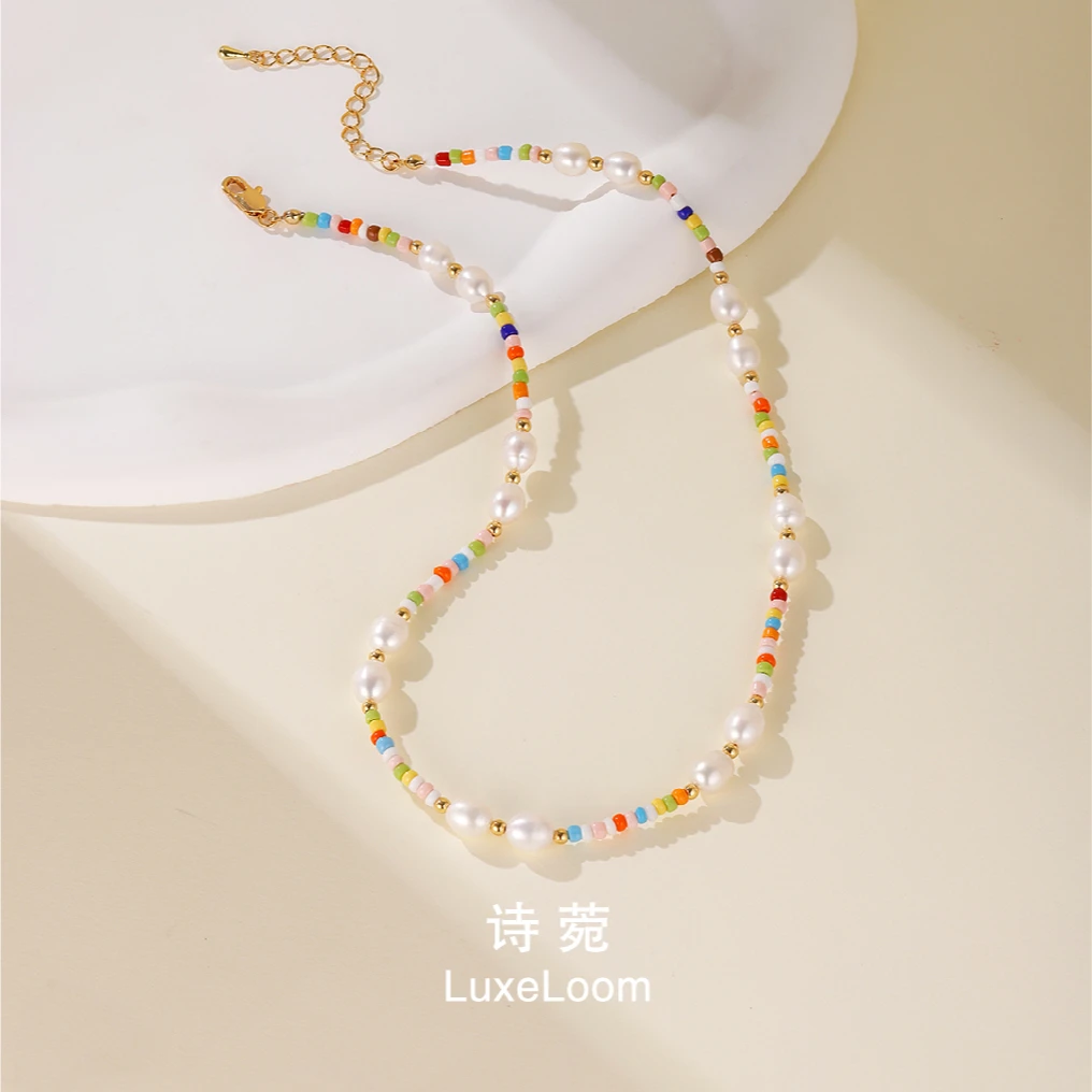 LuxeLoom/诗菀 铜合金项链 【多巴胺串珠项链】小众法式少女A0062