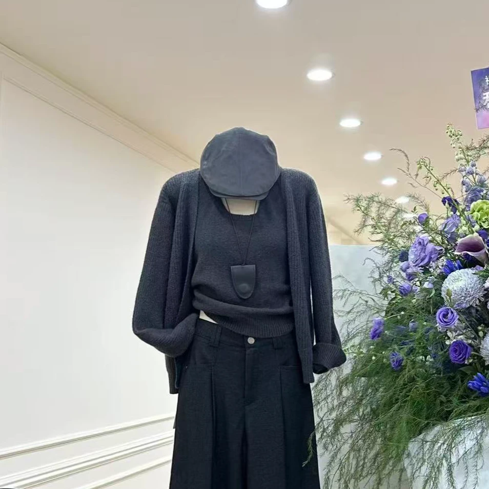 【柔蔓暖芷】小清新文艺淑女气质毛衣上衣两件套-25917