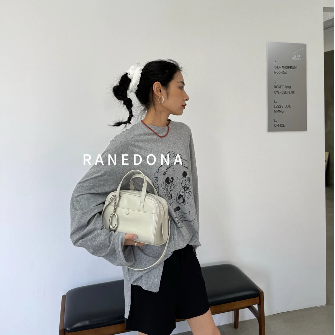 【芝麻集】SK-62735-白色RAIN.CUN休闲时尚百搭腋下斜跨轻奢女包