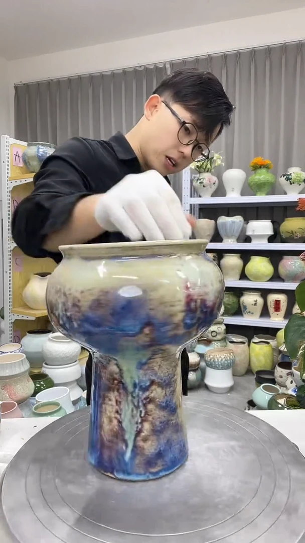 【10.8号】陶瓷花盆直播链接  高： 22    口：13