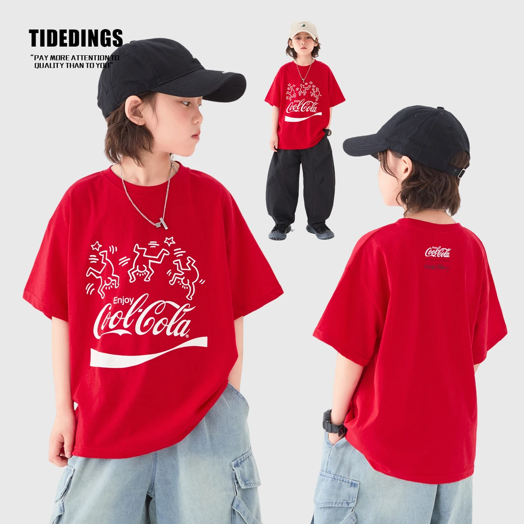 叮叮家儿童夏季男童短袖童装男孩上衣2025新款宽松薄款T恤25224