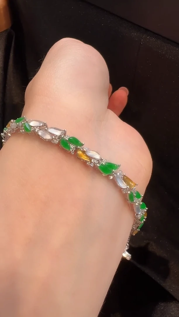 18K金镶嵌手链翡翠L6