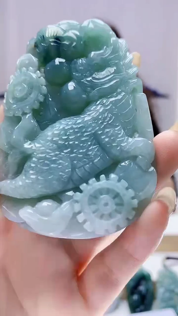 未镶嵌定制翡翠4829DD-毛货挂件23